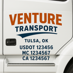Custom Truck Door Decal Sticker Signs | US DOT Compliant Truck Door Lettering Templates | Make Your Own - Add Your Own Text (2-Pack)