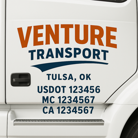 Custom Truck Door Decal Sticker Signs | US DOT Compliant Truck Door Lettering Templates | Make Your Own - Add Your Own Text (2-Pack)