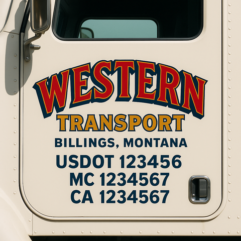 Custom Truck Door Decal Sticker Signs | US DOT Compliant Truck Door Lettering Templates | Make Your Own - Add Your Own Text (2-Pack)