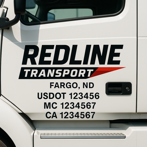 Custom Truck Door Decal Sticker Signs | US DOT Compliant Truck Door Lettering Templates | Make Your Own - Add Your Own Text (2-Pack)