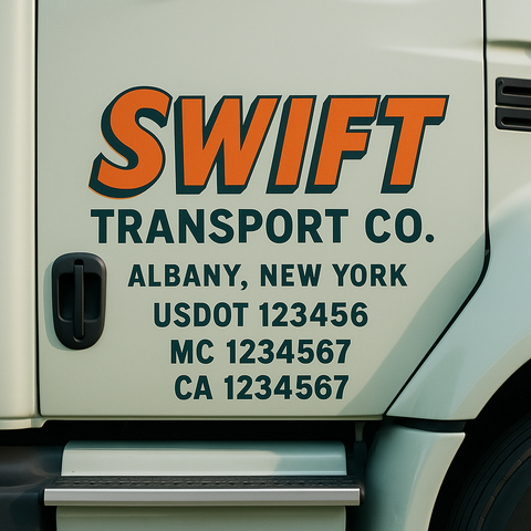 Custom Truck Door Decal Sticker Signs | US DOT Compliant Truck Door Lettering Templates | Make Your Own - Add Your Own Text (2-Pack)