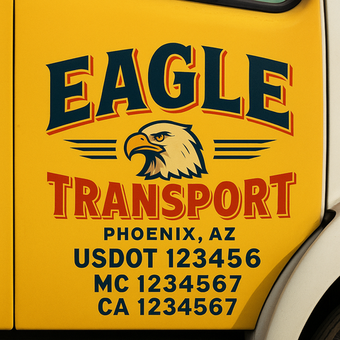 Custom Truck Door Decal Sticker Signs | US DOT Compliant Truck Door Lettering Templates | Make Your Own - Add Your Own Text (2-Pack)