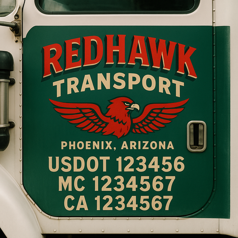 Custom Truck Door Decal Sticker Signs | US DOT Compliant Truck Door Lettering Templates | Make Your Own - Add Your Own Text (2-Pack)