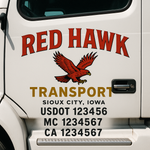 Custom Truck Door Decal Sticker Signs | US DOT Compliant Truck Door Lettering Templates | Make Your Own - Add Your Own Text (2-Pack)