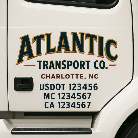 Custom Truck Door Decal Sticker Signs | US DOT Compliant Truck Door Lettering Templates | Make Your Own - Add Your Own Text (2-Pack)