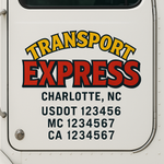 Custom Truck Door Decal Sticker Signs | US DOT Compliant Truck Door Lettering Templates | Make Your Own - Add Your Own Text (2-Pack)