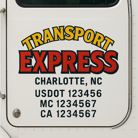 Custom Truck Door Decal Sticker Signs | US DOT Compliant Truck Door Lettering Templates | Make Your Own - Add Your Own Text (2-Pack)
