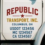 Custom Truck Door Decal Sticker Signs | US DOT Compliant Truck Door Lettering Templates | Make Your Own - Add Your Own Text (2-Pack)