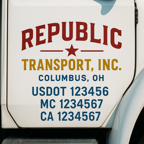 Custom Truck Door Decal Sticker Signs | US DOT Compliant Truck Door Lettering Templates | Make Your Own - Add Your Own Text (2-Pack)