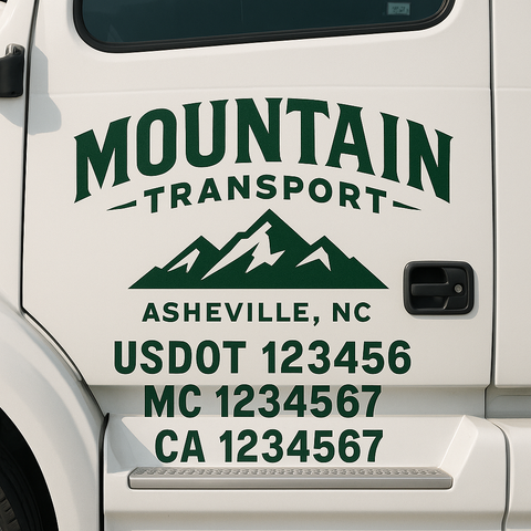 Custom Truck Door Decal Sticker Signs | US DOT Compliant Truck Door Lettering Templates | Make Your Own - Add Your Own Text (2-Pack)