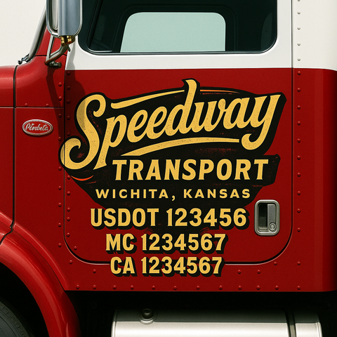 Custom Truck Door Decal Sticker Signs | US DOT Compliant Truck Door Lettering Templates | Make Your Own - Add Your Own Text (2-Pack)