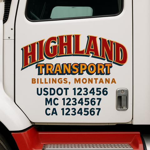 Custom Truck Door Decal Sticker Signs | US DOT Compliant Truck Door Lettering Templates | Make Your Own - Add Your Own Text (2-Pack)
