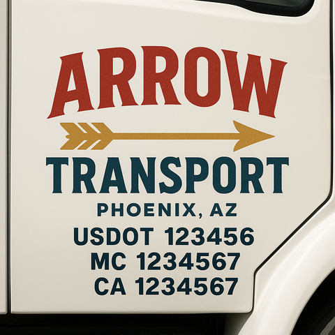 Custom Truck Door Decal Sticker Signs | US DOT Compliant Truck Door Lettering Templates | Make Your Own - Add Your Own Text (2-Pack)