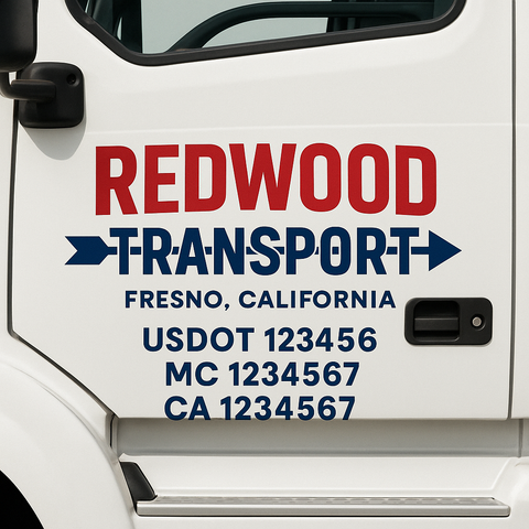 Custom Truck Door Decal Sticker Signs | US DOT Compliant Truck Door Lettering Templates | Make Your Own - Add Your Own Text (2-Pack)