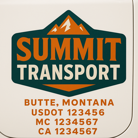 Custom Truck Door Decal Sticker Signs | US DOT Compliant Truck Door Lettering Templates | Make Your Own - Add Your Own Text (2-Pack)