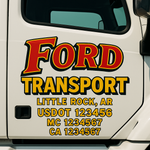 Custom Truck Door Decal Sticker Signs | US DOT Compliant Truck Door Lettering Templates | Make Your Own - Add Your Own Text (2-Pack)