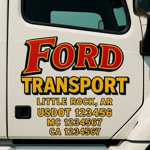 Custom Truck Door Decal Sticker Signs | US DOT Compliant Truck Door Lettering Templates | Make Your Own - Add Your Own Text (2-Pack)
