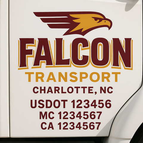 Custom Truck Door Decal Sticker Signs | US DOT Compliant Truck Door Lettering Templates | Make Your Own - Add Your Own Text (2-Pack)