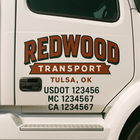 Custom Truck Door Decal Sticker Signs | US DOT Compliant Truck Door Lettering Templates | Make Your Own - Add Your Own Text (2-Pack)