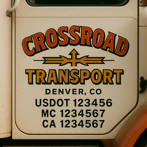 Custom Truck Door Decal Sticker Signs | US DOT Compliant Truck Door Lettering Templates | Make Your Own - Add Your Own Text (2-Pack)