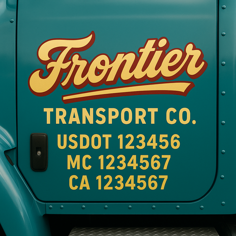 Custom Truck Door Decal Sticker Signs | US DOT Compliant Truck Door Lettering Templates | Make Your Own - Add Your Own Text (2-Pack)
