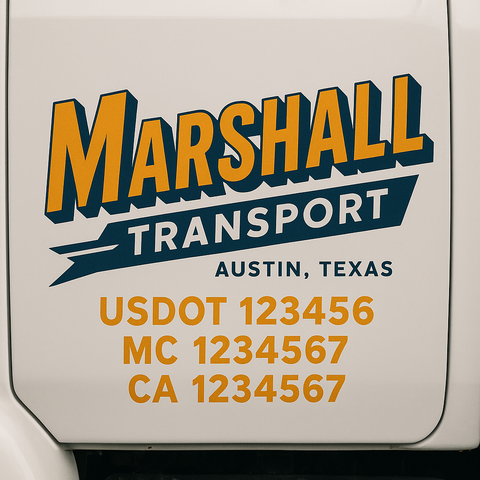 Custom Truck Door Decal Sticker Signs | US DOT Compliant Truck Door Lettering Templates | Make Your Own - Add Your Own Text (2-Pack)