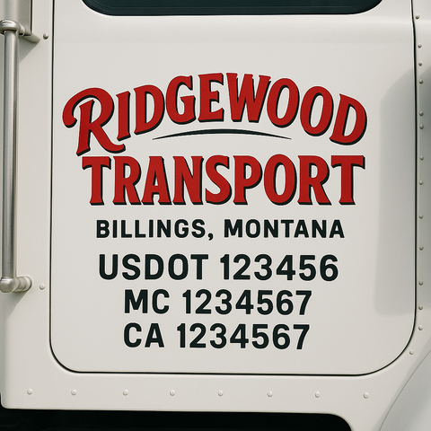 Custom Truck Door Decal Sticker Signs | US DOT Compliant Truck Door Lettering Templates | Make Your Own - Add Your Own Text (2-Pack)