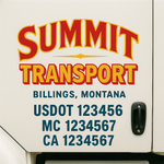 Custom Truck Door Decal Sticker Signs | US DOT Compliant Truck Door Lettering Templates | Make Your Own - Add Your Own Text (2-Pack)