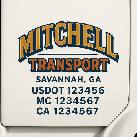 Custom Truck Door Decal Sticker Signs | US DOT Compliant Truck Door Lettering Templates | Make Your Own - Add Your Own Text (2-Pack)