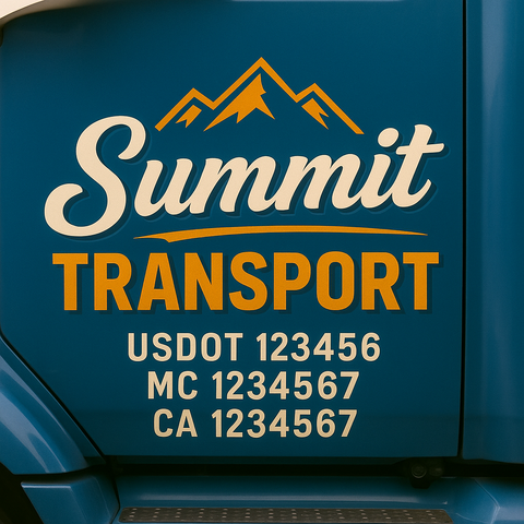 Custom Truck Door Decal Sticker Signs | US DOT Compliant Truck Door Lettering Templates | Make Your Own - Add Your Own Text (2-Pack)