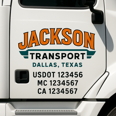 Custom Truck Door Decal Sticker Signs | US DOT Compliant Truck Door Lettering Templates | Make Your Own - Add Your Own Text (2-Pack)
