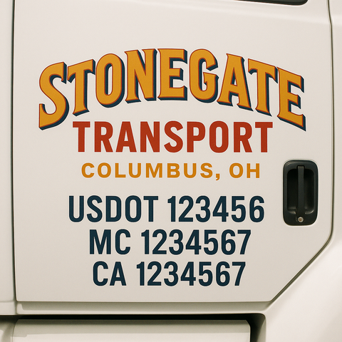 Custom Truck Door Decal Sticker Signs | US DOT Compliant Truck Door Lettering Templates | Make Your Own - Add Your Own Text (2-Pack)