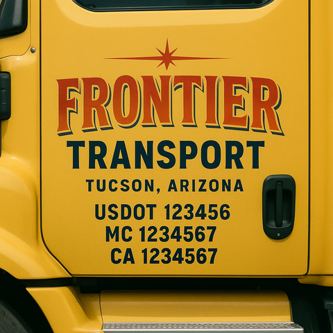 Custom Truck Door Decal Sticker Signs | US DOT Compliant Truck Door Lettering Templates | Make Your Own - Add Your Own Text (2-Pack)