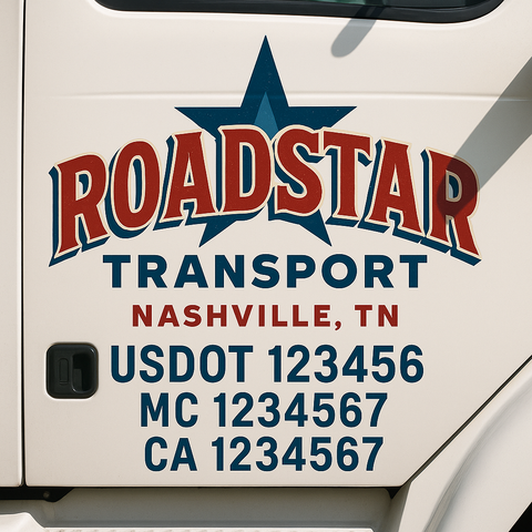 Custom Truck Door Decal Sticker Signs | US DOT Compliant Truck Door Lettering Templates | Make Your Own - Add Your Own Text (2-Pack)