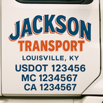 Custom Truck Door Decal Sticker Signs | US DOT Compliant Truck Door Lettering Templates | Make Your Own - Add Your Own Text (2-Pack)