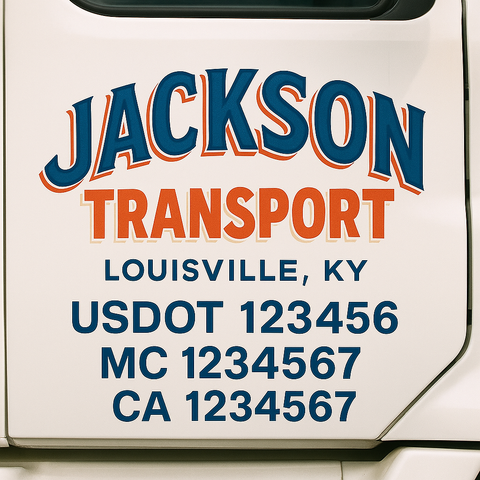 Custom Truck Door Decal Sticker Signs | US DOT Compliant Truck Door Lettering Templates | Make Your Own - Add Your Own Text (2-Pack)