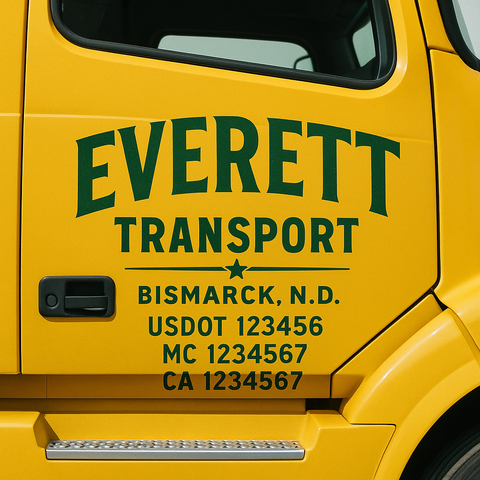 Custom Truck Door Decal Sticker Signs | US DOT Compliant Truck Door Lettering Templates | Make Your Own - Add Your Own Text (2-Pack)
