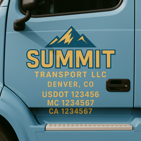 Custom Truck Door Decal Sticker Signs | US DOT Compliant Truck Door Lettering Templates | Make Your Own - Add Your Own Text (2-Pack)