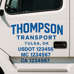 Custom Truck Door Decal Sticker Signs | US DOT Compliant Truck Door Lettering Templates | Make Your Own - Add Your Own Text (2-Pack)