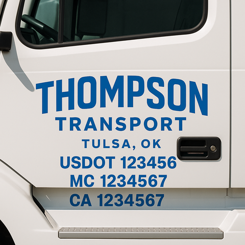 Custom Truck Door Decal Sticker Signs | US DOT Compliant Truck Door Lettering Templates | Make Your Own - Add Your Own Text (2-Pack)