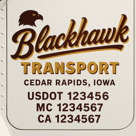 Custom Truck Door Decal Sticker Signs | US DOT Compliant Truck Door Lettering Templates | Make Your Own - Add Your Own Text (2-Pack)