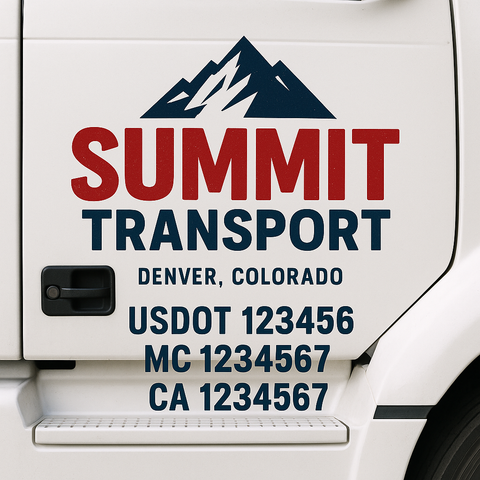 Custom Truck Door Decal Sticker Signs | US DOT Compliant Truck Door Lettering Templates | Make Your Own - Add Your Own Text (2-Pack)