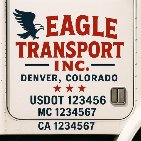 Custom Truck Door Decal Sticker Signs | US DOT Compliant Truck Door Lettering Templates | Make Your Own - Add Your Own Text (2-Pack)