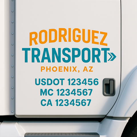 Custom Truck Door Decal Sticker Signs | US DOT Compliant Truck Door Lettering Templates | Make Your Own - Add Your Own Text (2-Pack)