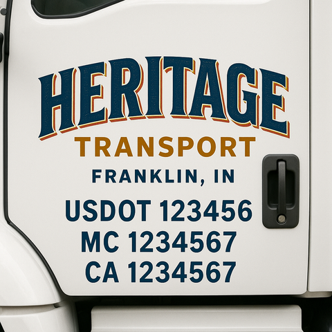 Custom Truck Door Decal Sticker Signs | US DOT Compliant Truck Door Lettering Templates | Make Your Own - Add Your Own Text (2-Pack)