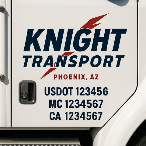 Custom Truck Door Decal Sticker Signs | US DOT Compliant Truck Door Lettering Templates | Make Your Own - Add Your Own Text (2-Pack)