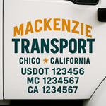 Custom Truck Door Decal Sticker Signs | US DOT Compliant Truck Door Lettering Templates | Make Your Own - Add Your Own Text (2-Pack)