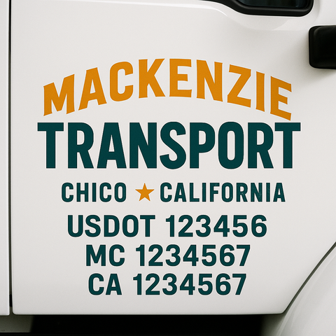 Custom Truck Door Decal Sticker Signs | US DOT Compliant Truck Door Lettering Templates | Make Your Own - Add Your Own Text (2-Pack)
