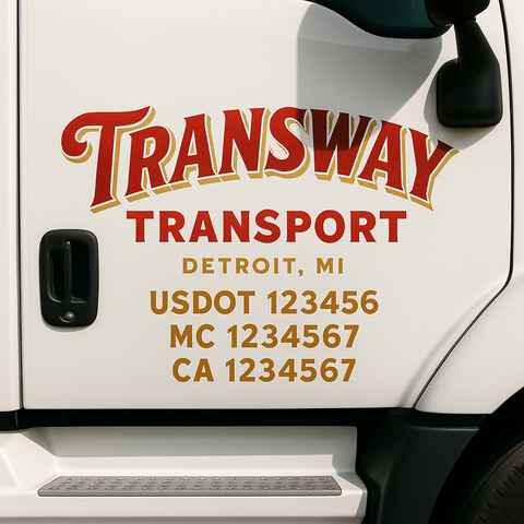 Custom Truck Door Decal Sticker Signs | US DOT Compliant Truck Door Lettering Templates | Make Your Own - Add Your Own Text (2-Pack)