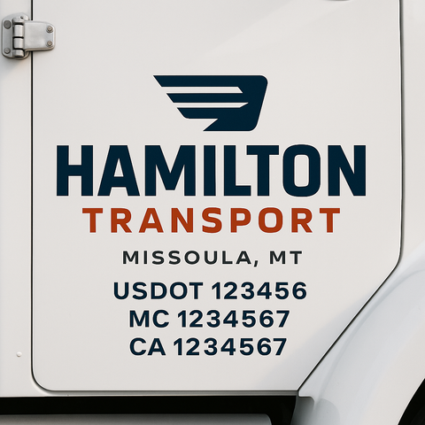 Custom Truck Door Decal Sticker Signs | US DOT Compliant Truck Door Lettering Templates | Make Your Own - Add Your Own Text (2-Pack)